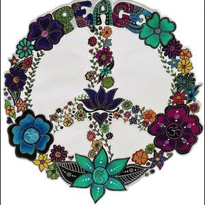 Peace Sign - Large Flower Vinyl Decal Sticker